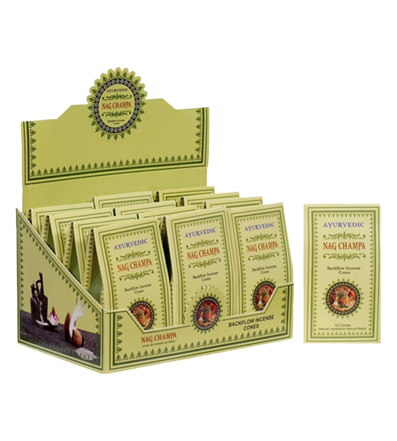 Coni di riflusso in incenso ayurvedico Nag Champa